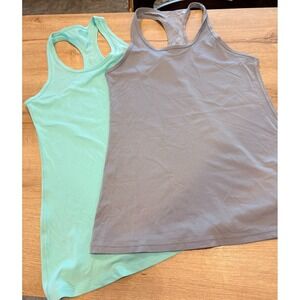 Victoria Secret Bundle Women's Sport Tank Top Razor Back Gray and Mint XS